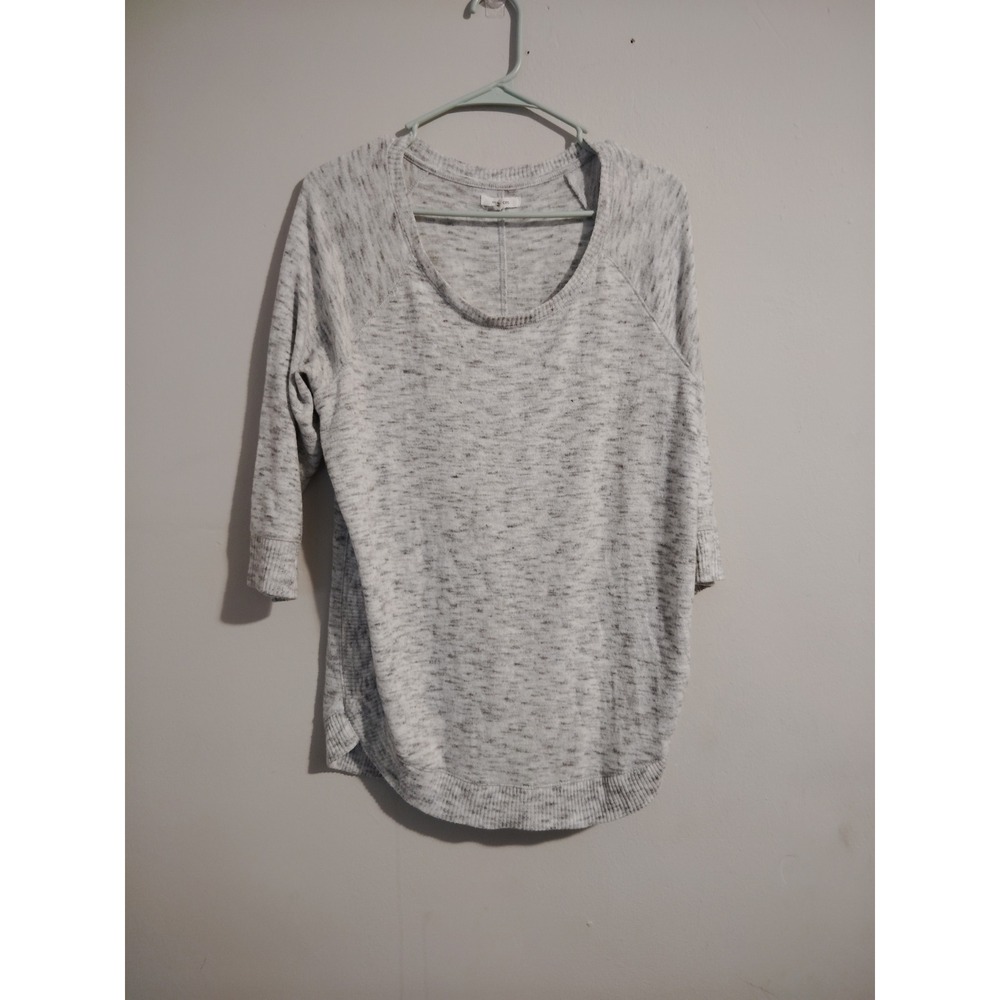 Maurices Womens Grey Marl Lightweight‎ Scoop Neck 3/4 Sleeve Sweater Size M